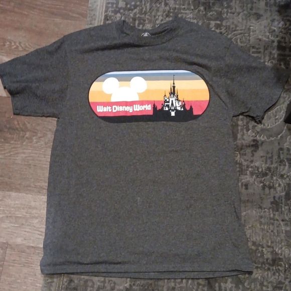 Walt Disney World T-Shirt Adult Medium Gray Mickey Minnie Retro Logo Great Color - Picture 1 of 4